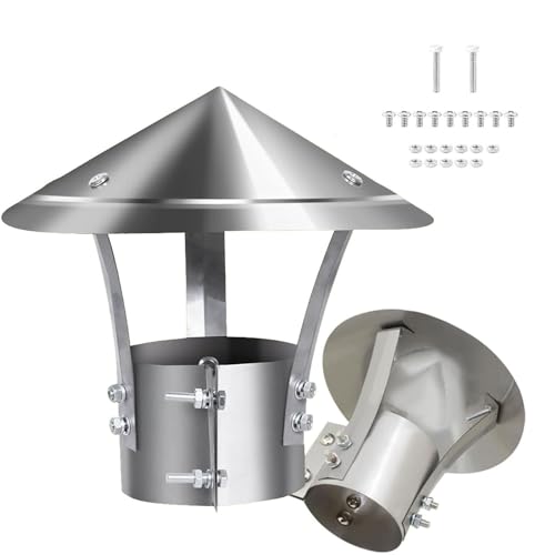 Chapeau de cheminée inox contre la pluie pour conduit et poêle