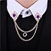 2PCS Long Chain Crystal Tassel Pin Gem Fashion Scarf Tie Pins for Women Men Wedding (2 Pcs Purple Pin)