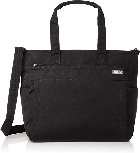 Anello Grande GUH2316Z 2-Way Tote Bag, A4, Water Repellent, Lightweight, 10 Pockets, 2-Way SPS, Black