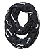 Lina & Lily English Alphabet ABC Letters Print Infinity Loop Scarf Lightweight (Black)