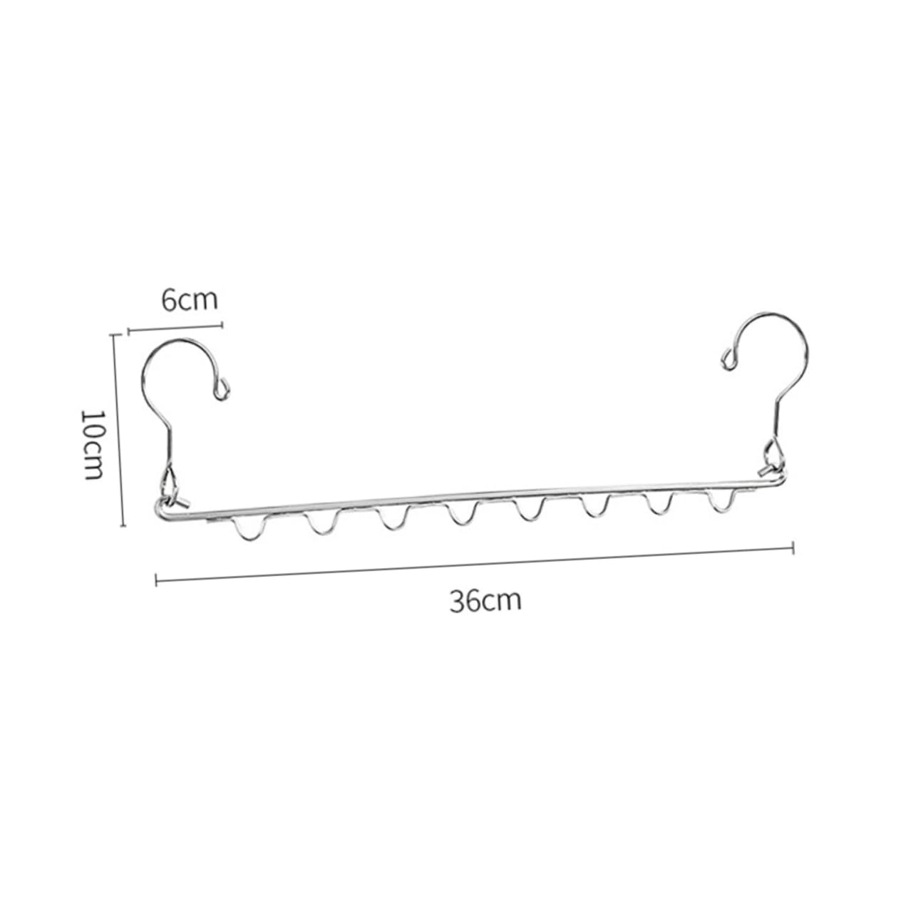 MUCKLILY 2Pcs Stainless Steel Multi Port Clothes Organizer Hanger Space Saving Drying Rack for Indoor Outdoor Use Tidy Storage for Clothes and Towels