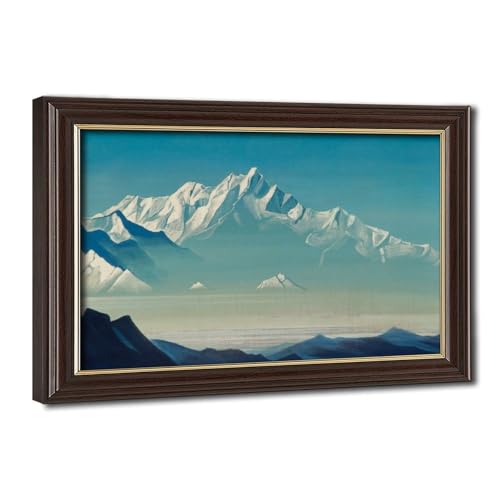 Impression sur toile Nicholas Roerich Mont des cinq trésors 1933 cadre suspendu 20x30 cm