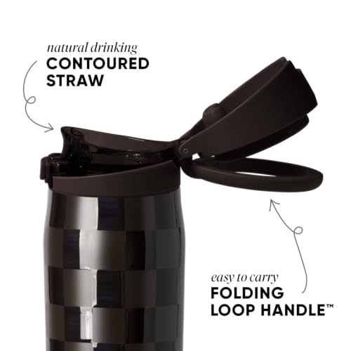 Image of Simple Modern Water Bottle with Straw & Handle | 24oz | Checkered
