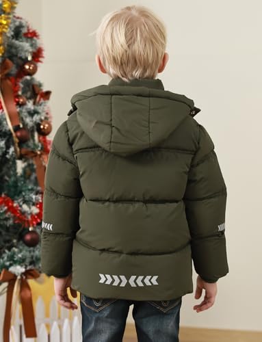 Boys Winter Parka Coat Fleece Lined Heavyweight Jacket Windproof Hooded Padded Coats Waterproof Jacket 3-12 Years2