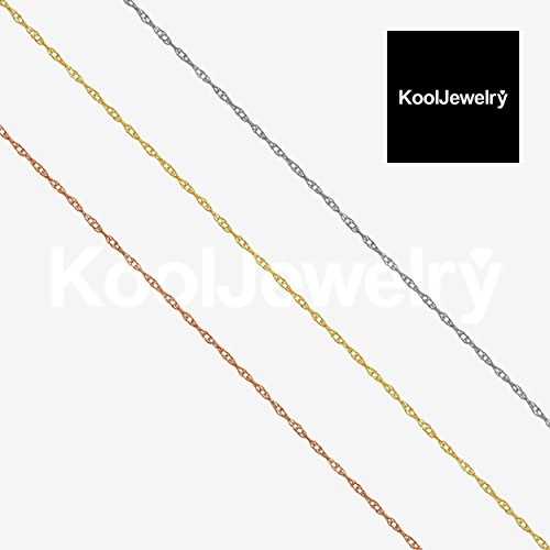 Kooljewelry 10K Yellow Gold Rope Chain Pendant Necklace (0.8 Mm, 20 Inch) #TOP3