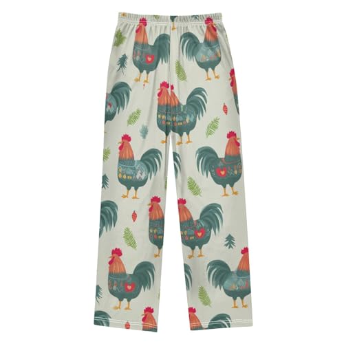 ZZXXB Cock Spruce Branches Boys Long Pants Soft Trousers Elastic Waist Kids Lounge Bottoms with Pockets S-XL2