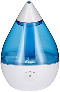 Crane Droplet Ultrasonic Cool Mist Humidifier, Filter Free, 0.5 Gallon with Optional Vapor