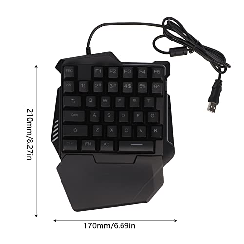 Yosoo Health Gear One Handed Gaming Keyboard, Gaming Keypad, Gamepad 35 Keys RGB Lighting Colorful Backlight USB Interface Ergonomic Professional Mechanical Gaming Keyboard