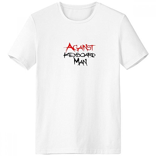 T-shirt blanc Homme à col rond en coton doux et confortable pour l'été en taille L