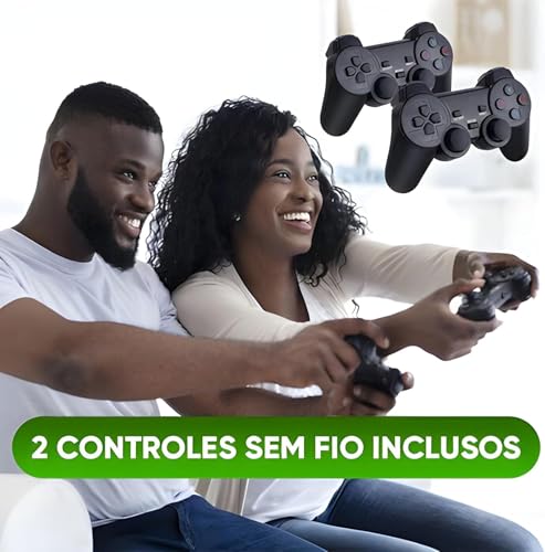 Game Stick Retrô 4K 64gb Original Versão Atualizada - 20 Mil Jogos Com 2 Controles Sem Fio - Smart V