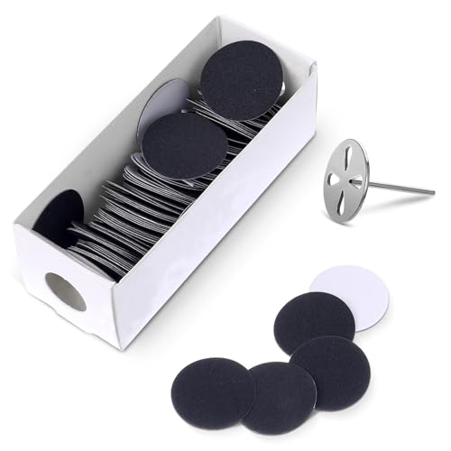 Andibro 100 Stück Schleifscheibe Pediküre, 80Grit 25mm Ersatz Schleifpapierscheiben und Metall Bit für Nagelpolieren Abgestorbener Haut Hornhautentfernung Elektrische Fußfeilen Werkzeuge