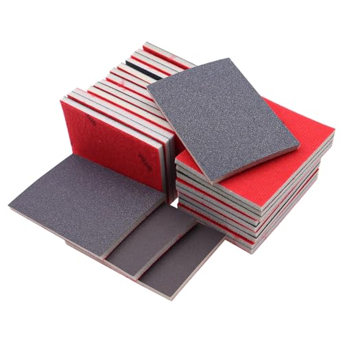 CATELL 26 Pièces Éponge de Ponçage, Éponges de Ponçage Grain P180-P4000 Éponge à Poncer pour Modèle de Construction Sèche à L'artisanat Métal Meubles à La RéParation de Carrosserie Bois