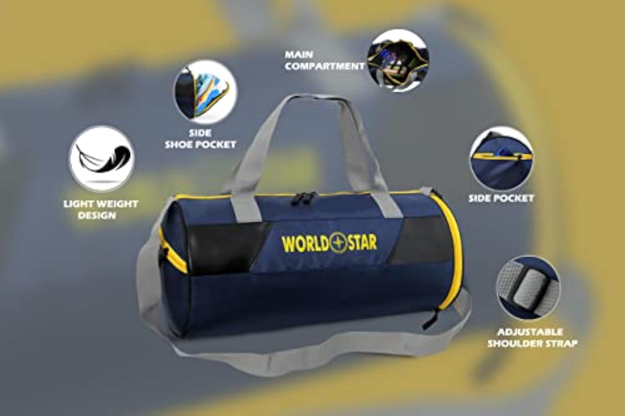 Gym Bag, Blue, Stylish and Functional