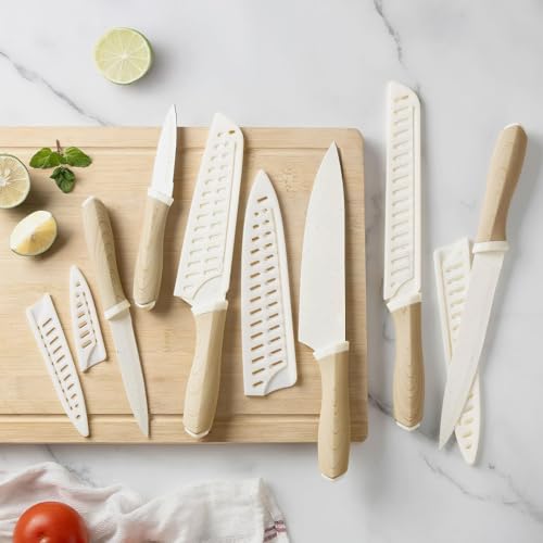 Image of HomeEssentials 6-Piece Kitchen Knife Set Stainless Steel Chef Knives, Anti-Rust, Non-Stick Blades, Ergonomic Handle, Home Cooking & Professional Use