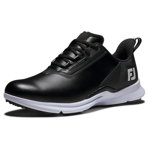 FootJoy Men's FJ Fuel Golf Shoe, Black/Black/White, 11.5