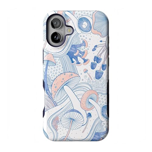 Casely iPhone 16 Case | The Fun Guy | Enchanted Forest Mushroom Floral | Compatible with MagSafe | Bold Protective Case Design
