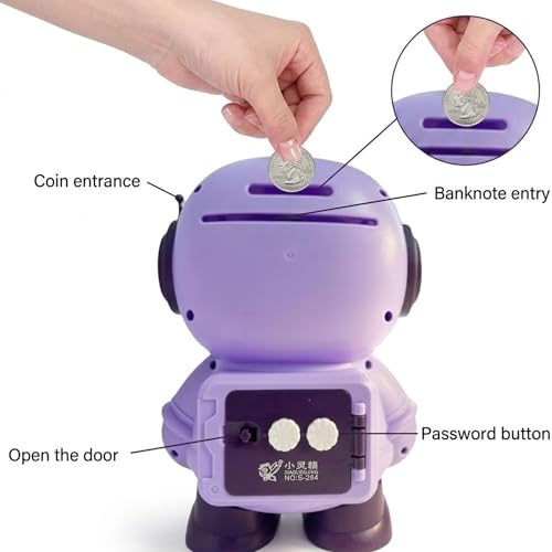 Image of Astronaut Piggy Bank Money Saver Toy for Kids 3+| 1Pc Attractive Big Size Cartoon Space ATM Coin Saving Box with Password Lock Gullak for Boys | Girls Birthday Gift Education & Decoration Item