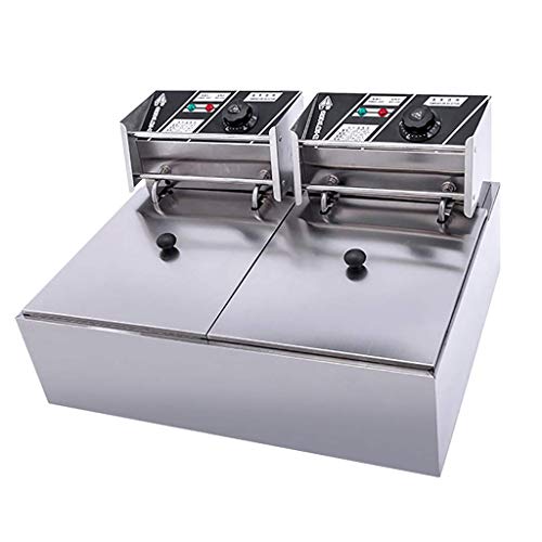 LXDDP Fritteuse Kommerzielle elektrische Friteuse 12L Doppel-Tank-Arbeitsplatte Doppelkorb und Hochleistungs-Fritteuse… – Bild 3
