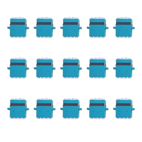 Coupleur LC fibre optique OM3 quadruplex lot de 15 adaptateurs multimodes femelles pour réseau LAN