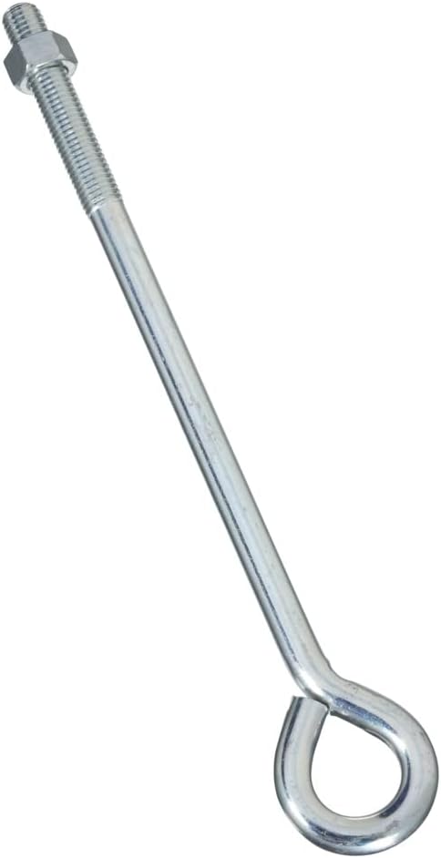 National Hardware N347-708 2160BC Eye Bolt Zinc Plated Steel Wire Construction 5/8 in x 14 in 560 lbs Safe Working Load for Home Industrial Applications Interior Exterior