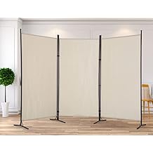 3 Panel Room Dividers & Folding Privacy Screens, 5.9 Ft Tall, 8.5 Ft Wide, Beige, Modern Style, Lightweight & Portable, Ideal for Living Room, Office, School or Church