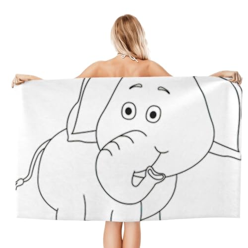 Serviette de bain microfibre éléphant 81x132 cm pour douche - 3