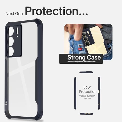 Image of Pikkme Back Cover for Realme C71 | Ultra Hyrbid | Full Camera Protection | Raised Edge | Crystal Clear Transparent Bumper Case (Blue)