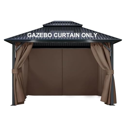 COWVIE Gazebo Curtain Replacement Universal 4-Panel Sidewalls 10' x 12' (Only Curtain)