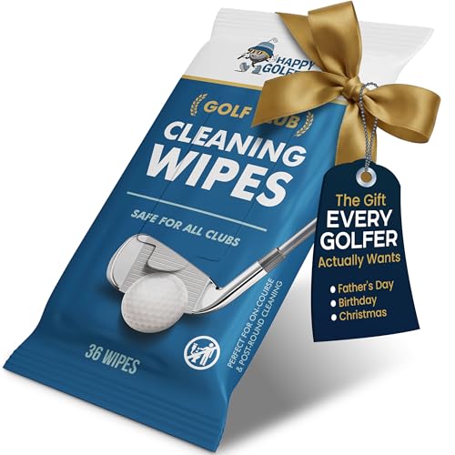Happy Golfer Golf Gifts for Men | Golf Club Cleaning & Polishing Wipes (36 Pack) | Premium Golf Accessories for Men | Gifts for Golfers