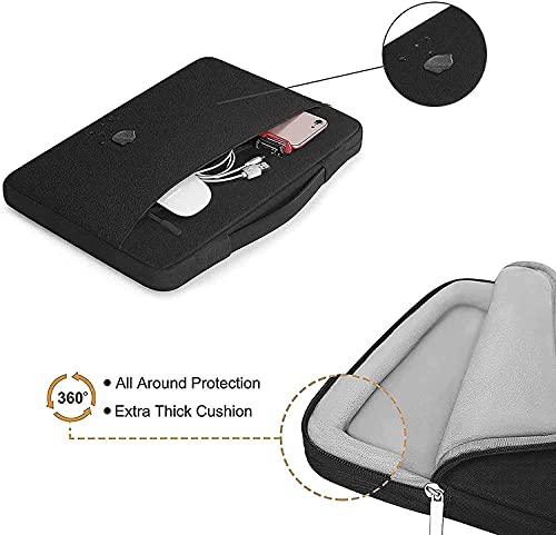 Image of MOCA 13.3-14 inch Laptop Sleeve - Waterproof Nylon Protective Case with Soft Velvet Interior for MacBook Pro 14 inch, MacBook Air & Laptops -Black, 13.3 Inch