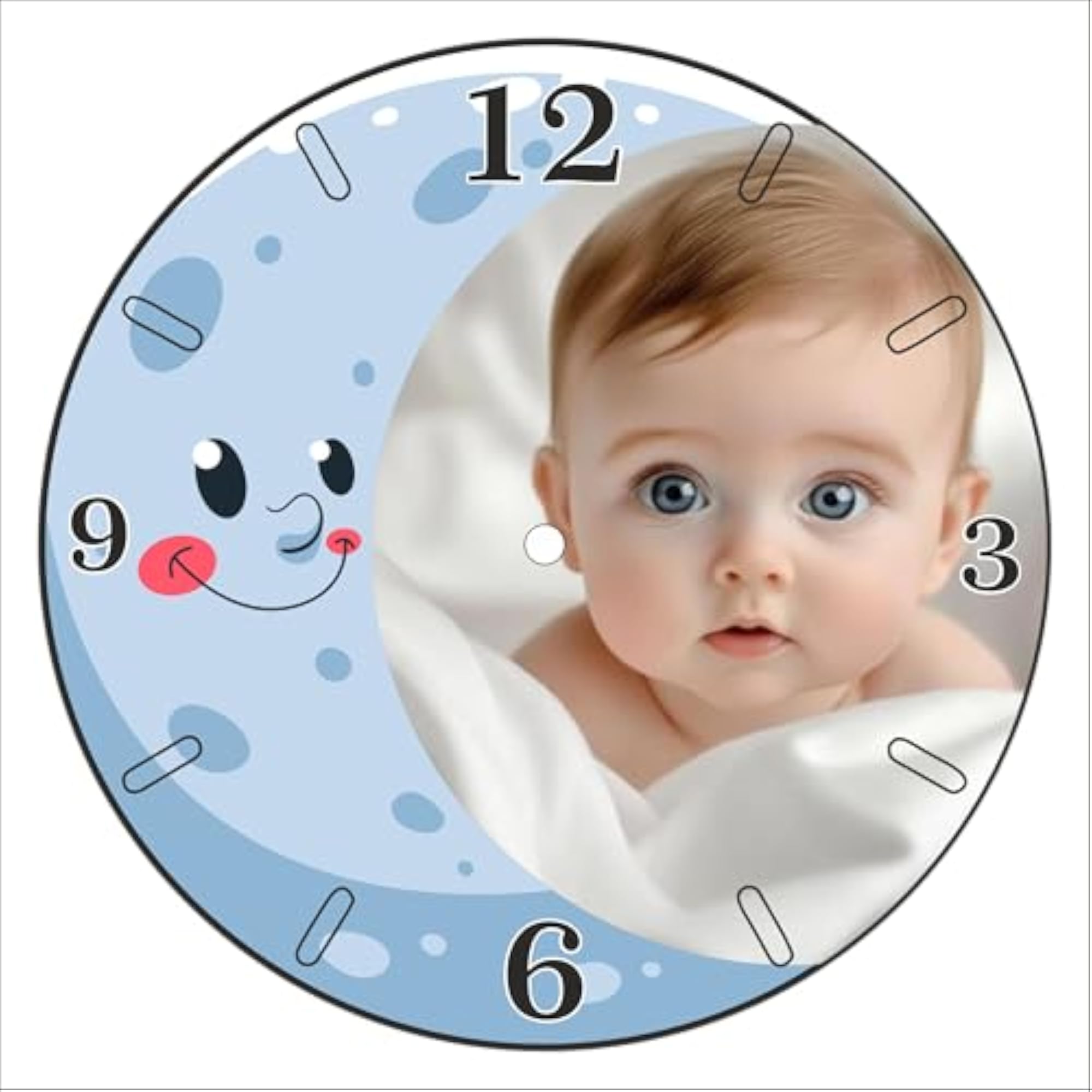 Picture Clock with Multiple Patterns, Elegant Wall Decor