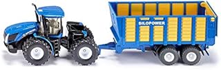 siku 1947, New Holland Tractor with Silage Trailer, 1:50; Metal/Plastic, Blue, Multifunctional