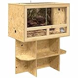 Polyvalent Terrarium en Bois avec Meuble, Terrarium Boîte d\'alimentation avec Étagère Support pour Reptiles Amphibiens Marron 80 x 50 x 100 cm OSB