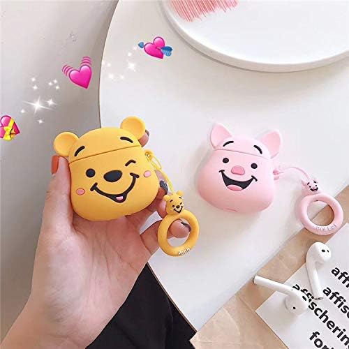 Cocomii 3D AirPods Case - 3D Cartoon - Slim - Lightweight - Matte - Keychain Ring 3D Cartoon Characters Cartoon - Luxury Aesthetic Headphone Case Cover Compatible with Apple AirPods (Winnie The Pooh)