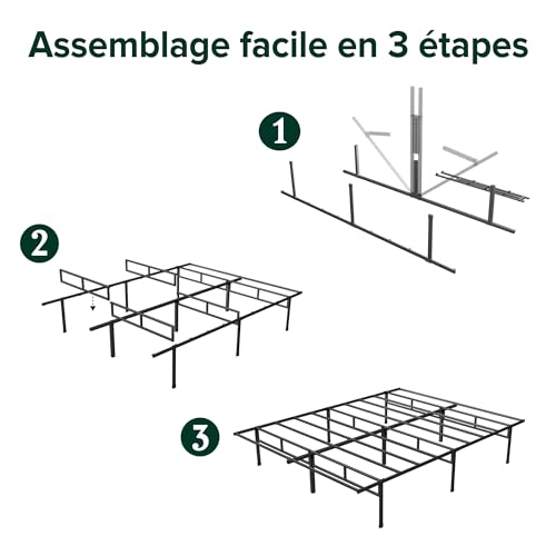 Cadre de lit 140x190 acier avec rangement Justin Zinus