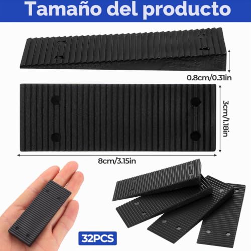 Miniatura 2 de 32 Pcscuñas Para Muebles, Cuñas De Plastico De Compensación Calzas, Cuñas Niveladoras Para Muebles, Armarios, Cómodas, Ventanas, Patas De Mesas Y Sillas, Almohadillas Niveladoras 8 X 3 Cm