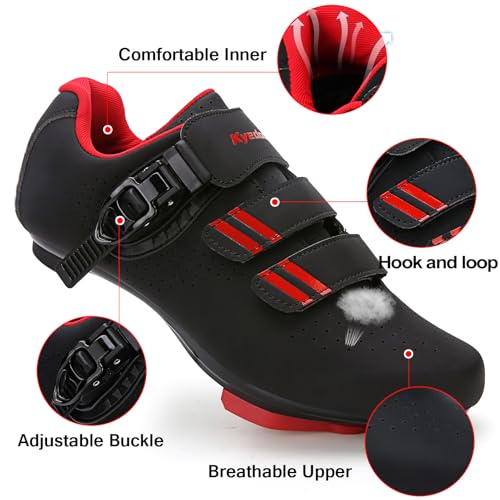 Image of Mens Womens Cycling Shoes Compatible with Pelaton Bike Shoes Road Bike Shoes Riding Bicycle Pre-Installed with Delta Cleats Clip Indoor Outdoor Pedal