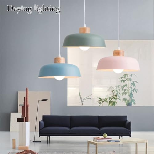 Lámpara de araña macaron e27 con pantalla creativa para cocina moderna 3