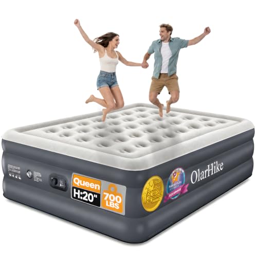 OlarHike-Air-Mattress-Queen-Built-in-Pump-20-H-Inflatable-Mattress700LBS OlarHike Air Mattress Queen Built-in Pump, 20" H Inflatable Mattress,700LBS - Image 1