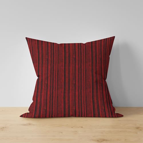 Image of nissi Cotton Plain Cushion Covers, 16x16 inches, Set of 3, (5, Maroon, 16x16 inches)