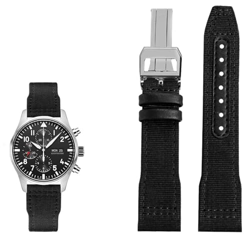 Bracelet de montre en cuir et nylon 20mm compatible IWC Le Petit Prince Big Pilot