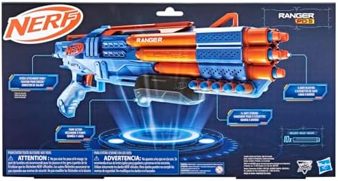Nerf Elite 2.0 Ranger PD-5 Blaster, 10 Nerf Elite Darts, 5 Barrel Blasting, Pump Action, Foam Dart Blaster for Kids Outdoor Games