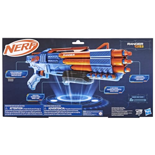 Nerf Elite 2.0 Ranger PD-5 Blaster, 10 Nerf Elite Darts, 5 Barrel Blasting, Pump Action, Foam Dart Blaster for Kids Outdoor Games