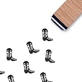 Boots Rubber Stamp, 3/5 Inch Small Mini Cowboy Cowgirl Stamp for Scrapbooking Card Making Planner