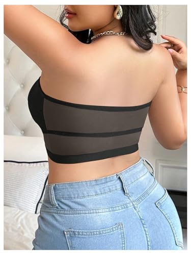 Image of MakeMeChic Women's Plus Size Strapless Bras Front Closure Half Push Up Bra Bandeau Wireless Bralette for Large Bust