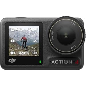 DJI Osmo Action 4 Standard-Combo – 4K/120fps wasserdichte Action-Kamera mit einem 1/1,3-Zoll-Sensor, atemberaubende Low-Light-Aufnahmen, 10-Bit- und D-Log M-Farbleistung, langlebiger 1.770 mAh-Akku