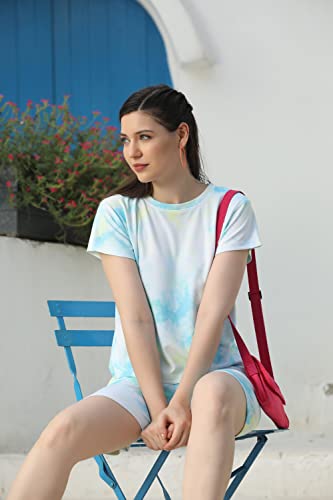 Image of DHRUVI TRENDZ Co Ord Set for Women | Outfits Tracksuit Set | Co Ord Set for Women | Travel Co Ord Set for Women |Tie Dye Printed Short | Half Sleeve