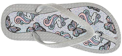 Capelli New York Girls Glitter Seashell EVA Fashion Flip Flops Blue3
