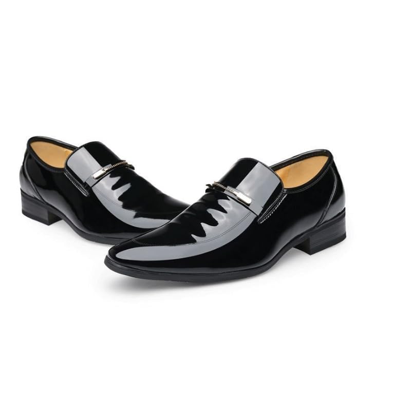 Men's Casual Slip On Leather Loafers Fashion Prom Wedding Business Suit Shoes3