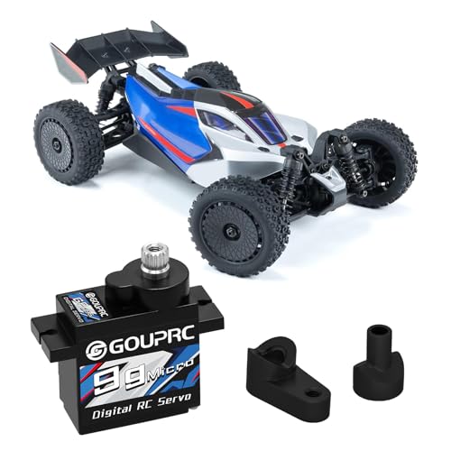 GOUPRC 9G Micro Digital Servo of Metal Gears for ARRMA Granite GROM 1/18 Typhon GROM 1/14 Mini Mojave GROM 1/14 RC Car Buggy Truck, Upgrade Servo Parts with 20T Servo Horn Black